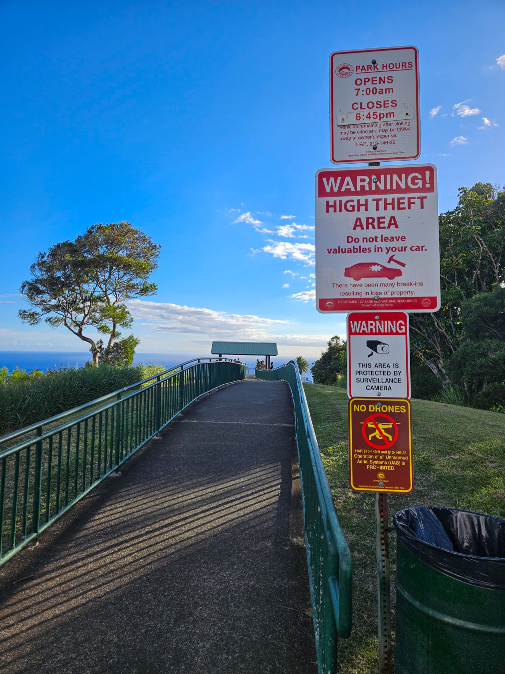 하와이 탄탈루스 전망대 차량절도 주의