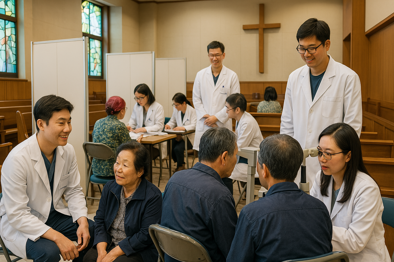 교회 의료봉사 자원봉사자로 참여