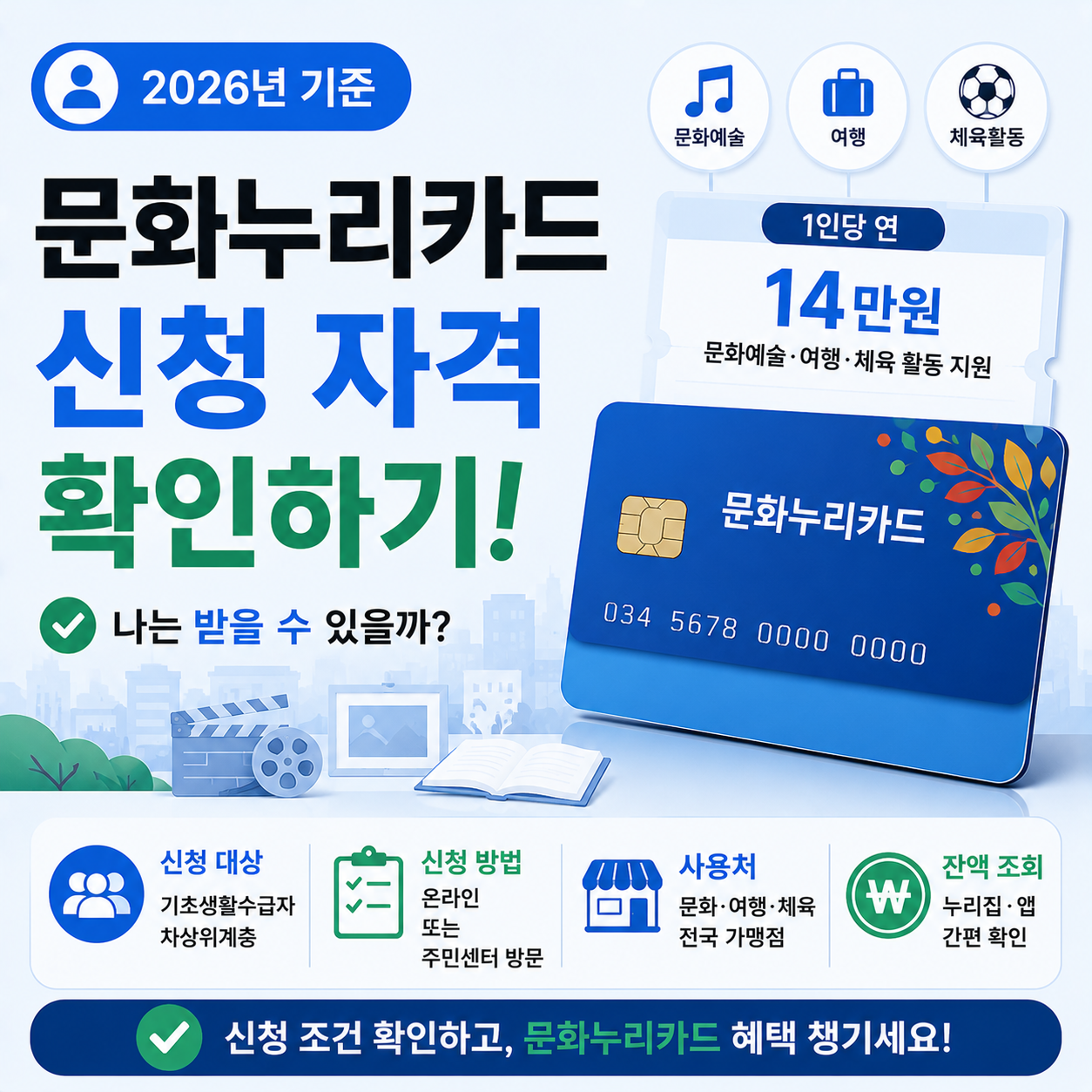 2026 문화누리카드 신청 대상과 사용처 안내