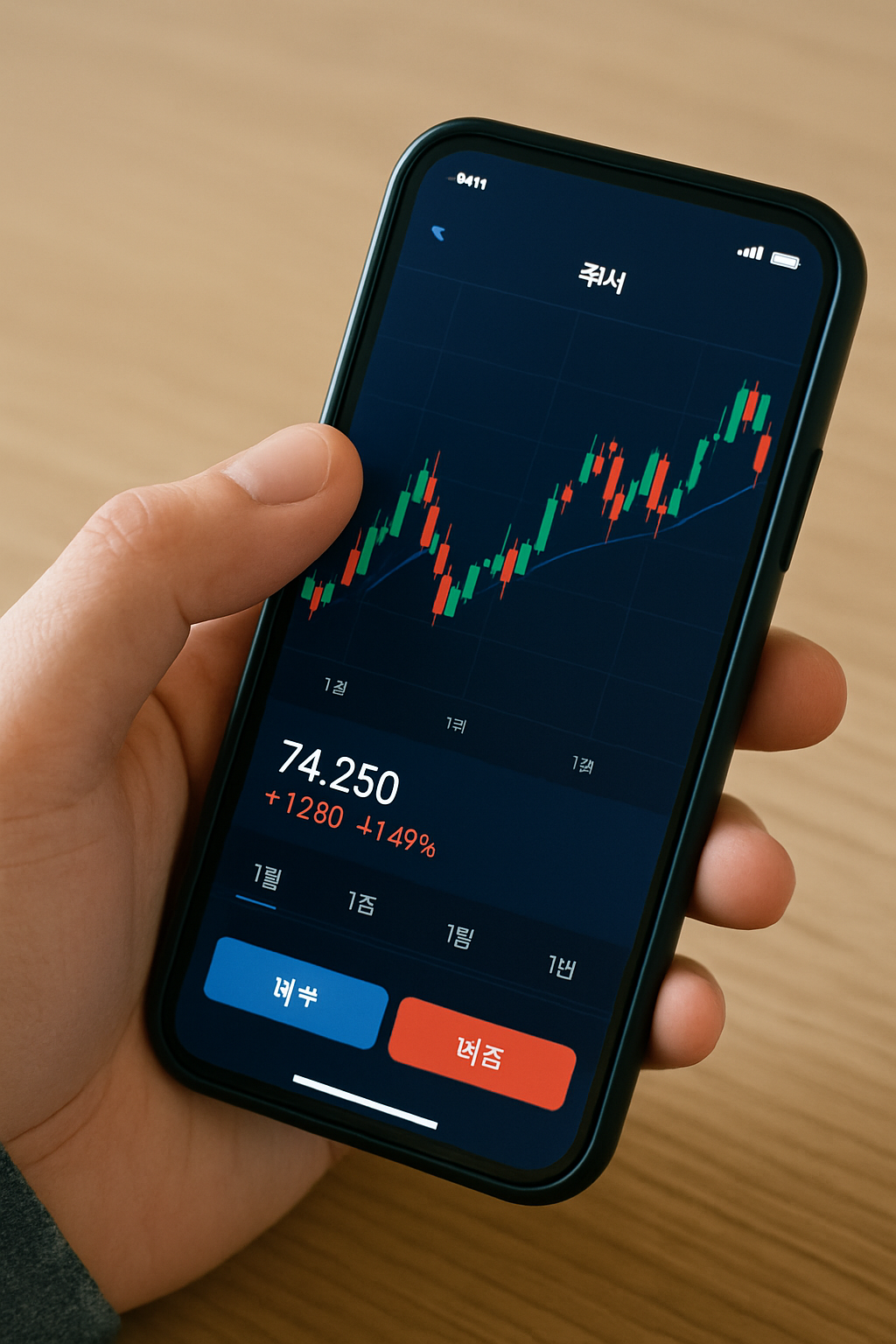 주식 차트를 보는 초보자의 손