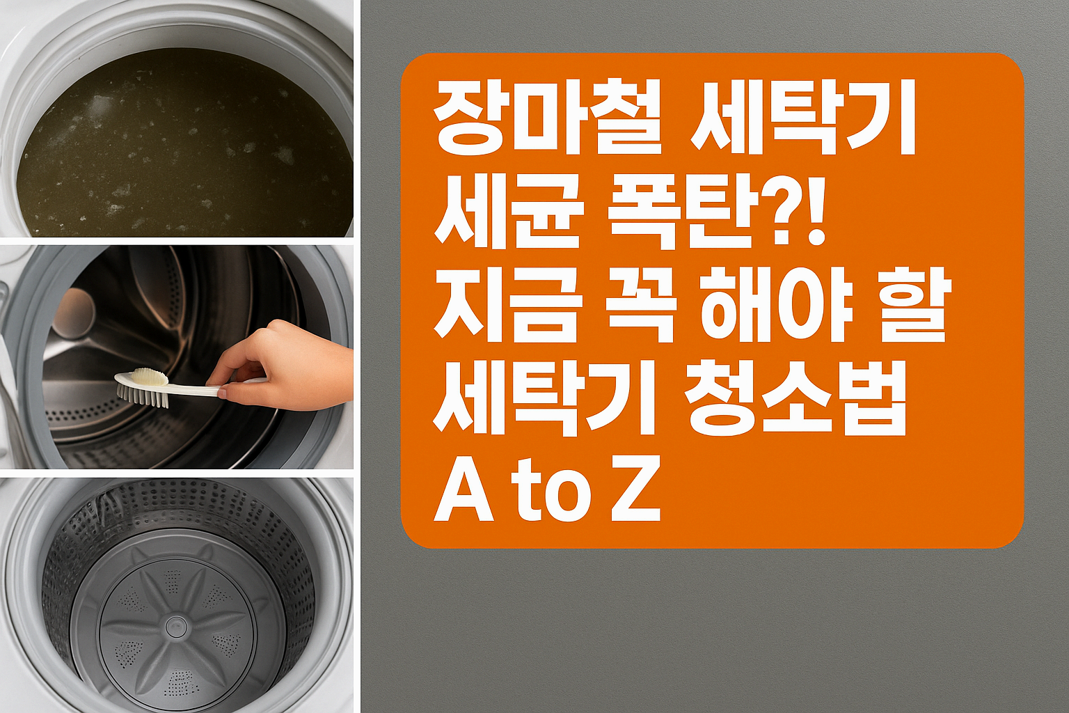 장마철 세탁기 세균 폭탄?! 지금 꼭 해야 할 세탁기 청소법 A to Z