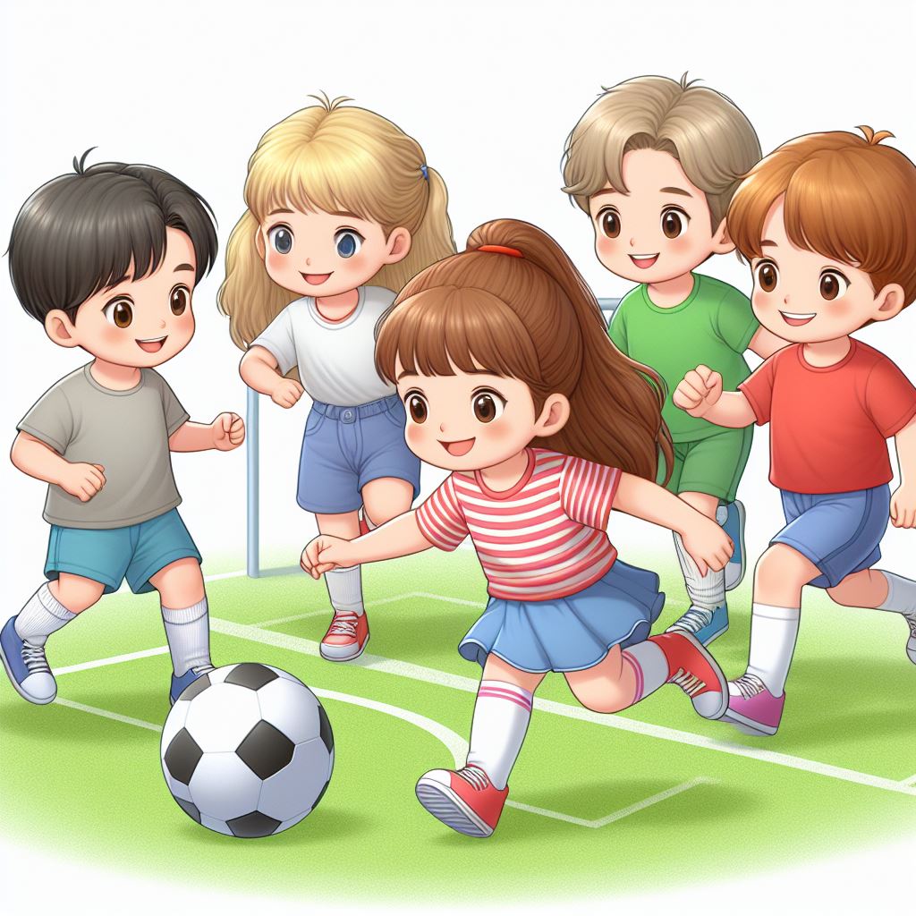 같이 축구하는 아이들