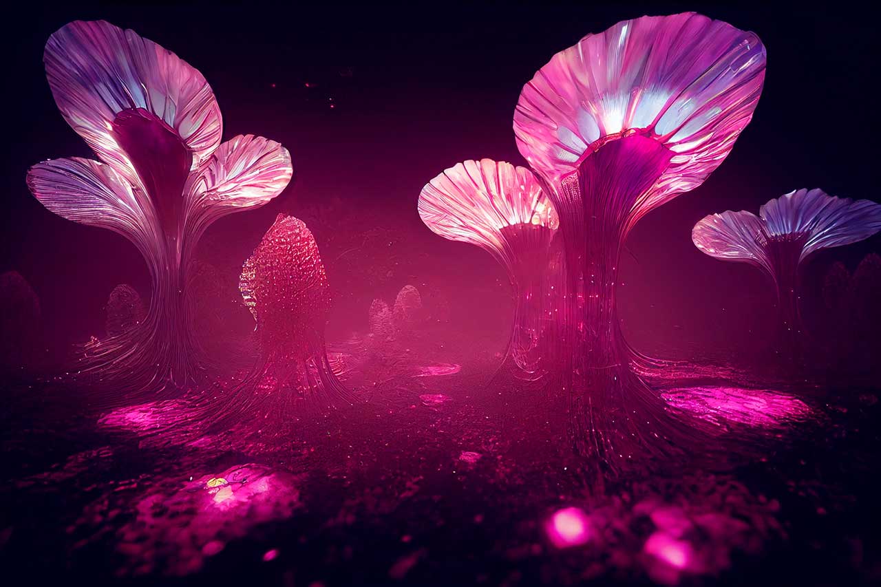 2023년 Pantone Color of the Year를 위한 Huge Inc의 Magentaverse 디지털 이미지