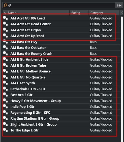 큐베이스 기타(Guitar) 프리셋: AM Acst Gtr? 이게 무슨 뜻일까?