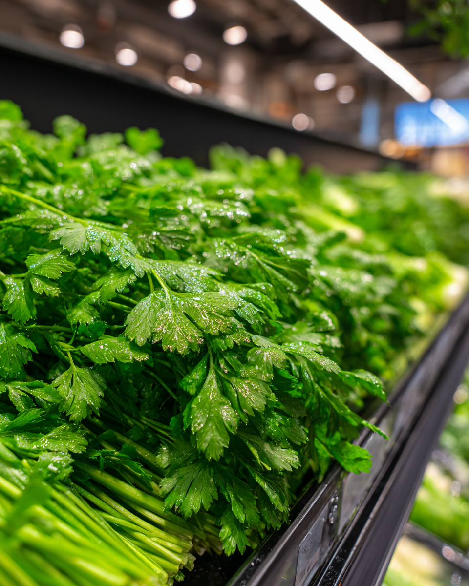 마트에 진열되어 있는 미나리