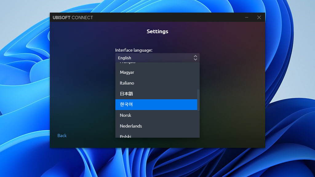 한국어로 언어 변경