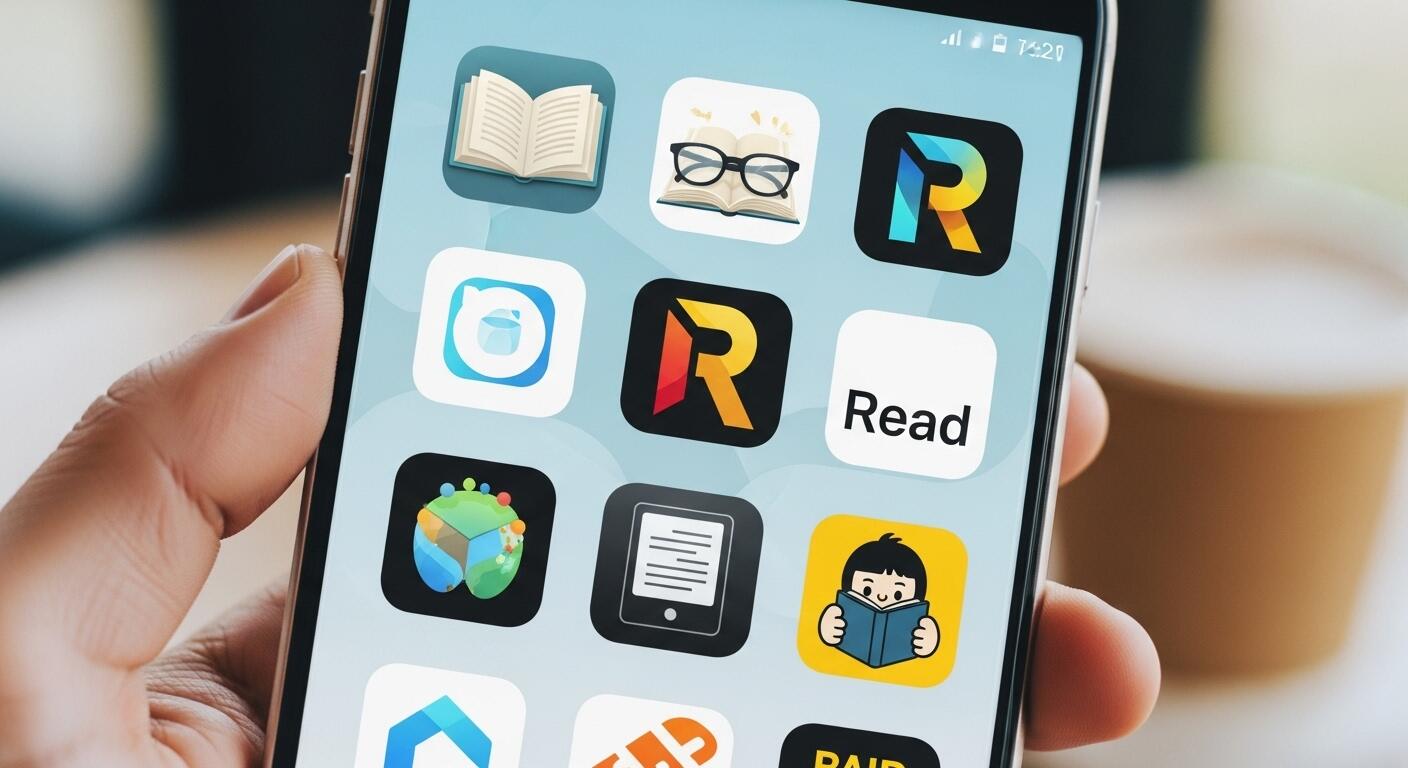스마트폰 화면에 표시된 다양한 낭독 앱 아이콘