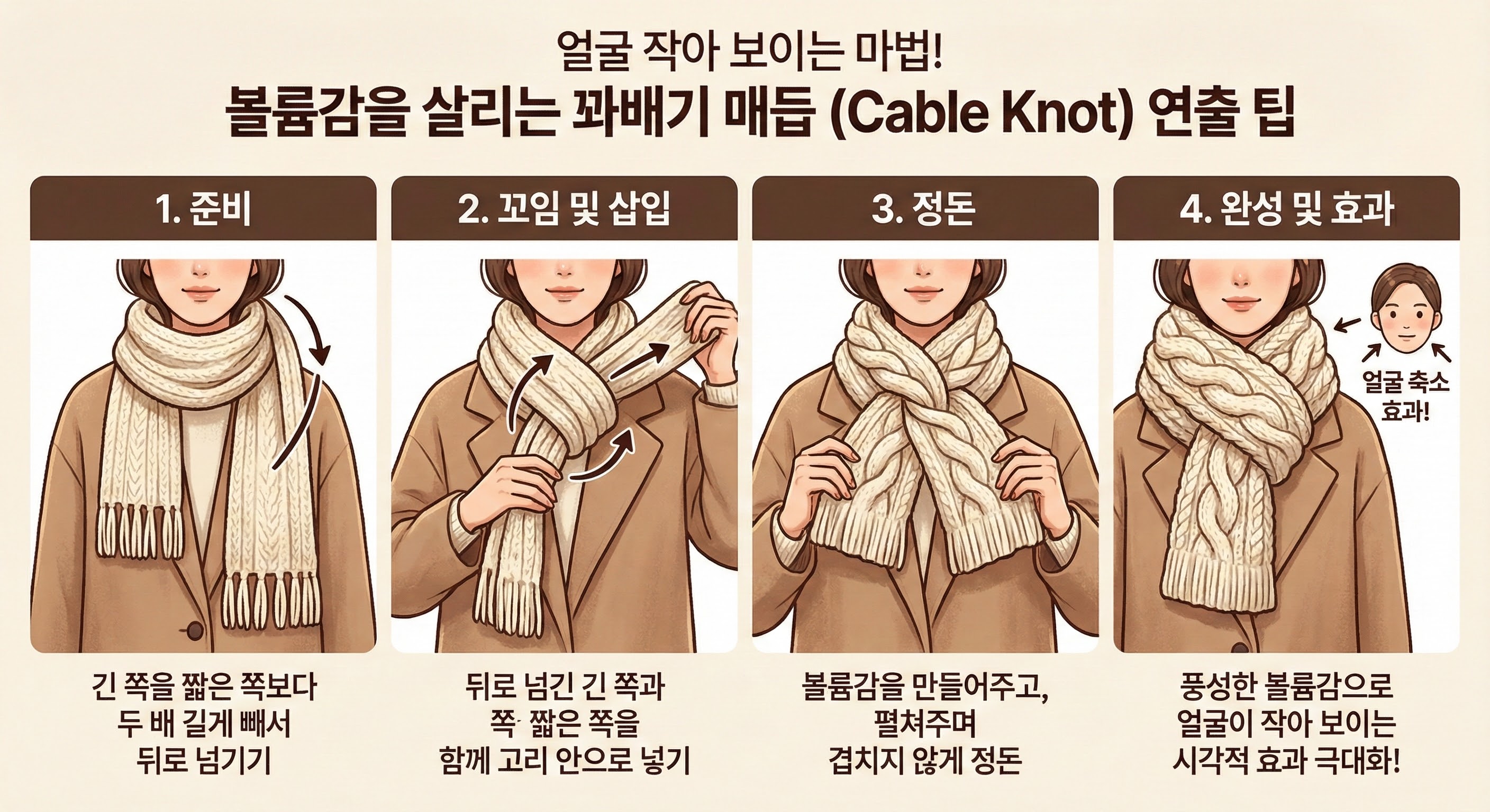 얼굴 작아 보이는 마법! 볼륨감을 살리는 꽈배기 매듭 & 연출 팁