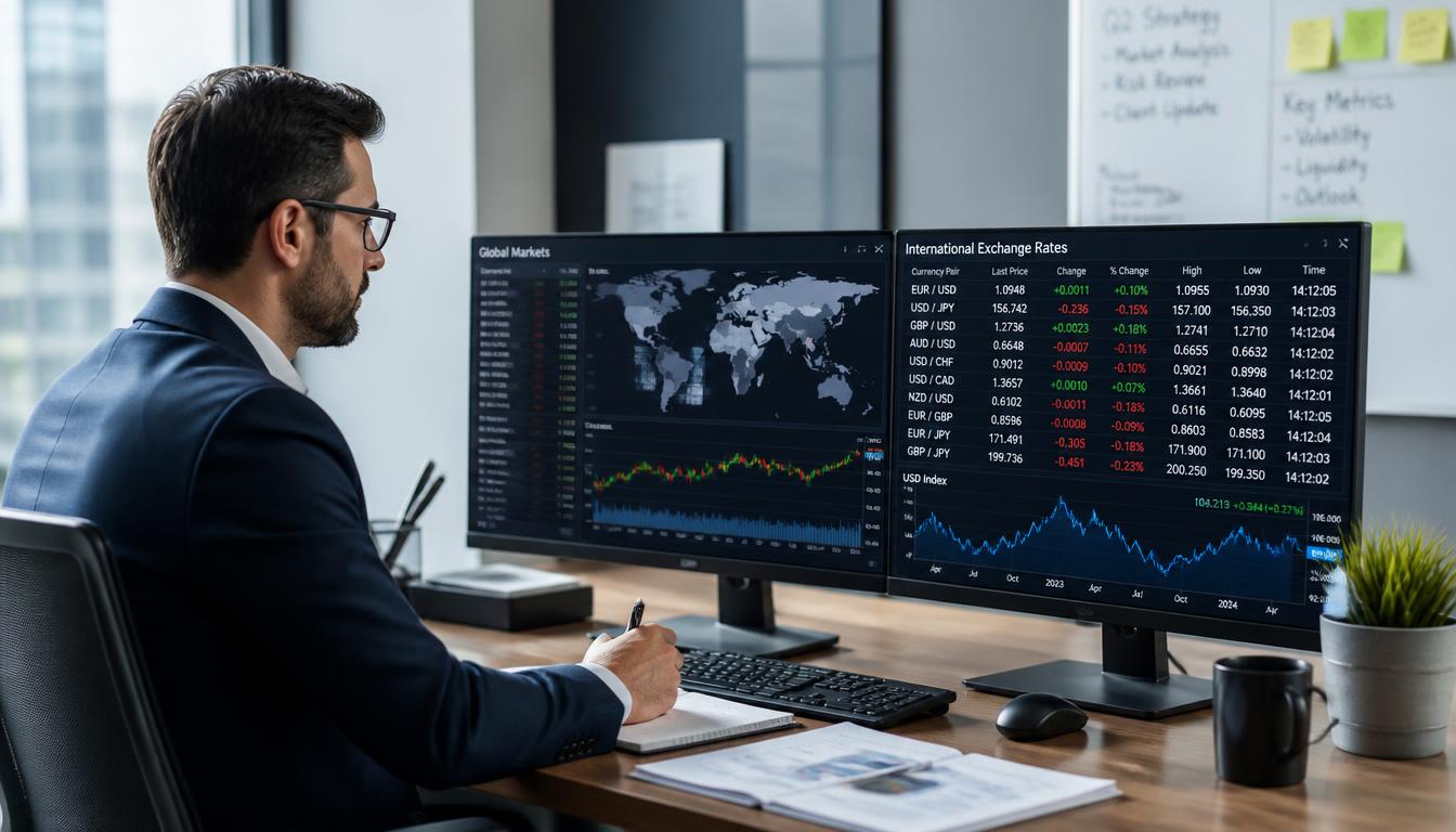 Financial charts and pricing data displayed on dual computer screens, representing the official pricing landscape for streaming services.