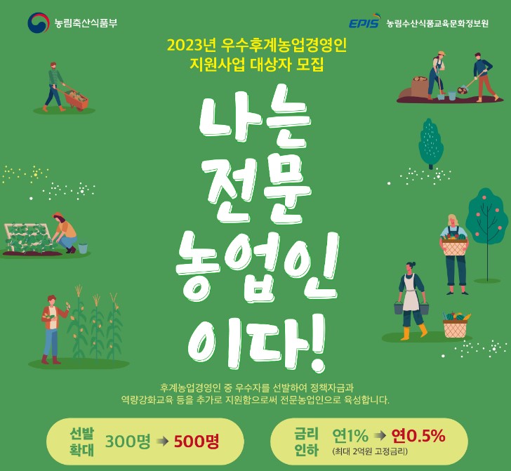 2023우수후계농엽경영인 지원사업