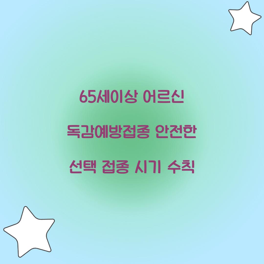 65세이상 어르신 독감예방접종