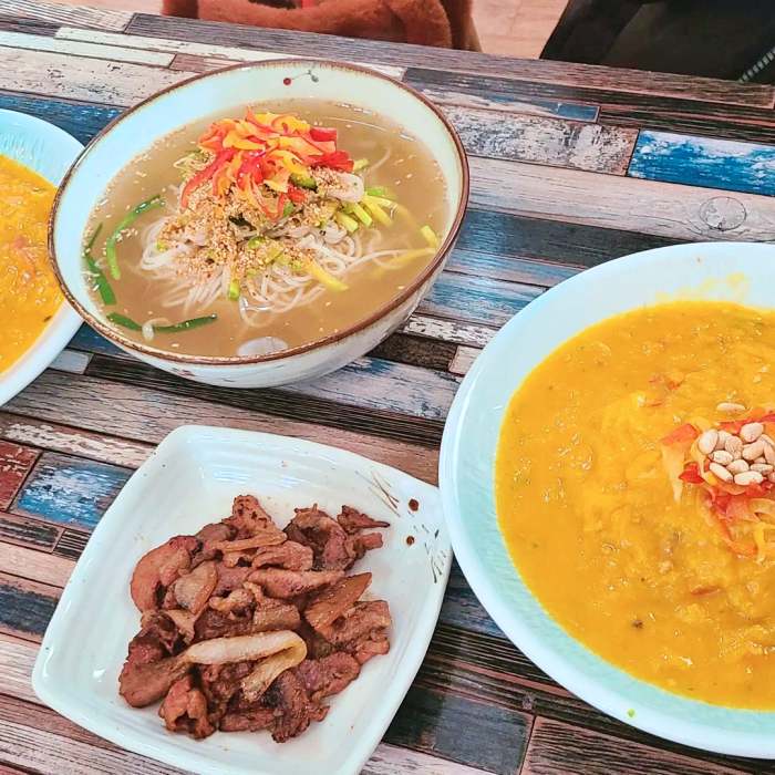 가오리회 비빔국수 멸치 육수 잔치국수 물국수 단호박 비빔국수 양산 호포 맛집 추천 생방송투데이 고수뎐