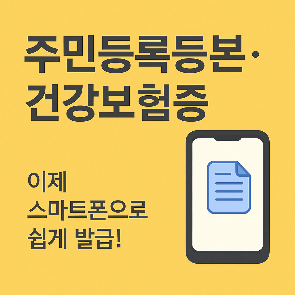 스마트폰으로 주민등록등본, 건강보험증 발급받는 법