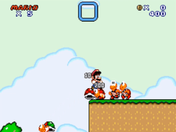 점프하여-거북이를-밟고-처치하는-화면