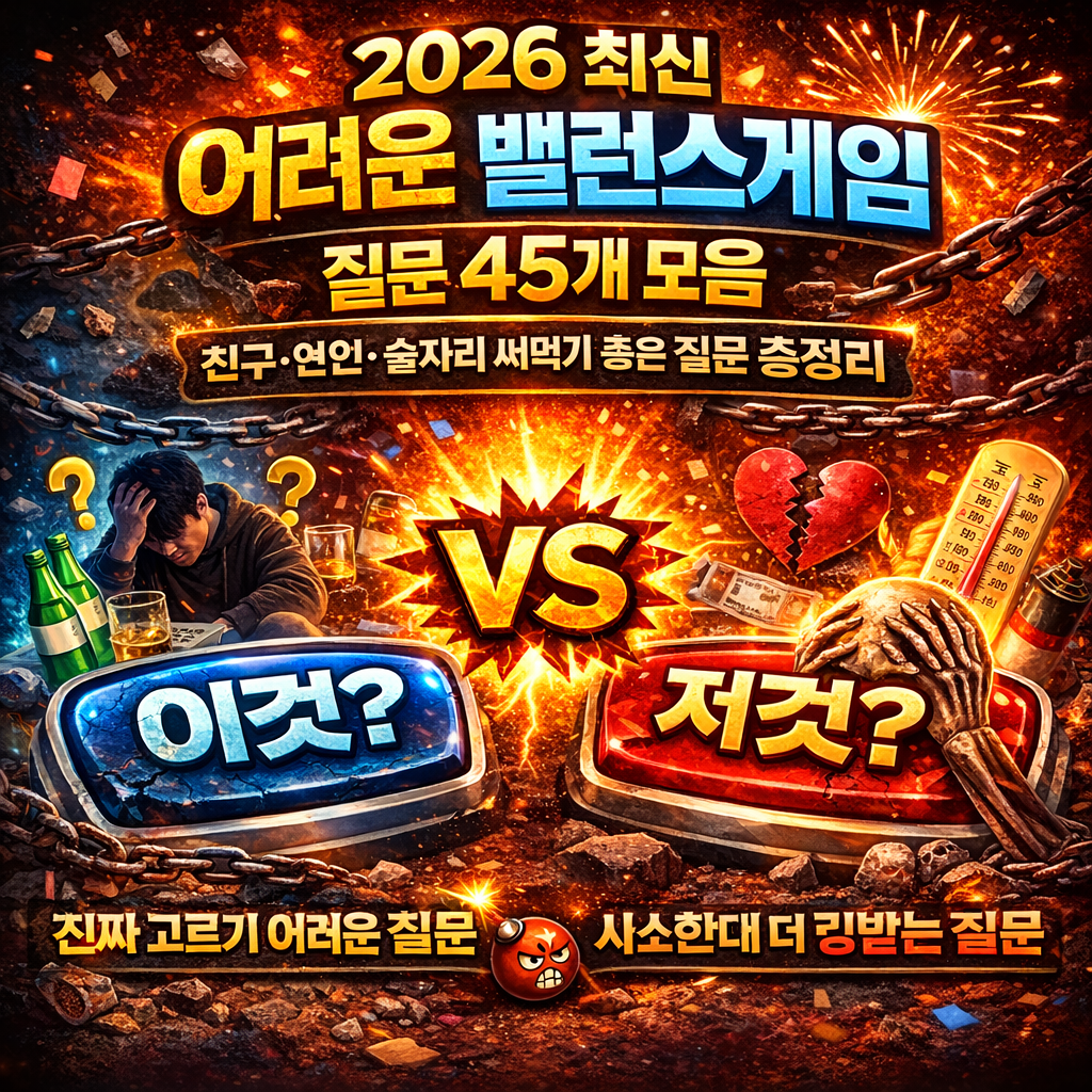 2026 최신 어려운 밸런스게임 45개