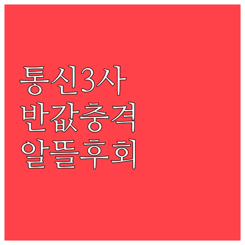통신3사 대비 반값 알뜰폰 요금제 비..