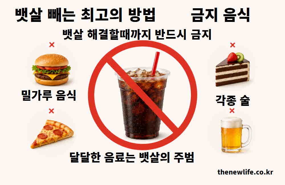 뱃살 빼는 최고의 방법 금지 음식