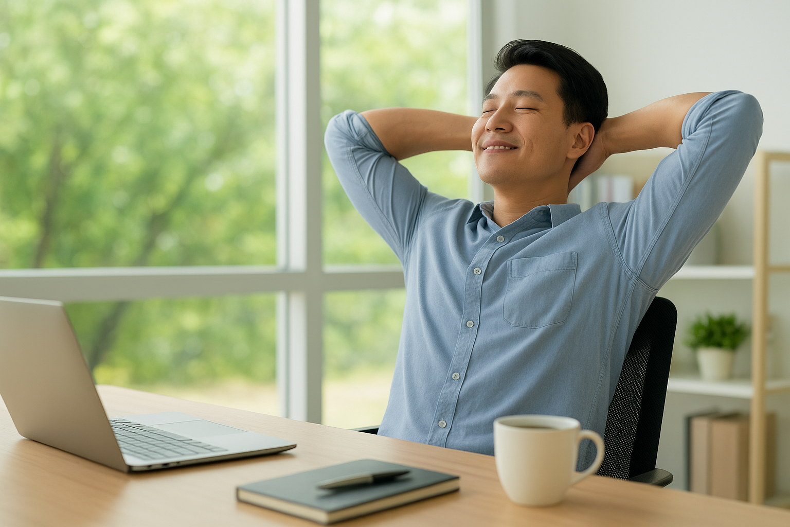 업무 중 휴식하는 이미지