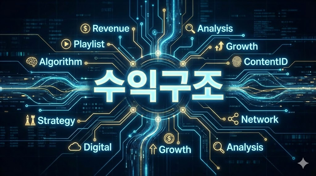 유튜브 플레이리스트 수익 구조 분석과 저작권 해결 전략 및 디지털 마케팅 수익화 방안 인포그래픽