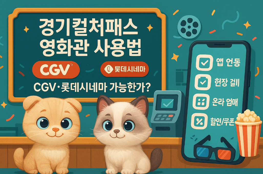 경기컬처패스 영화관 사용법 CGV&middot;롯데시네마 가능한가?