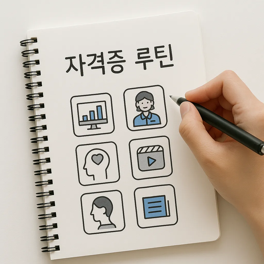 자격증 루틴을 손글씨로 정리한 플래너