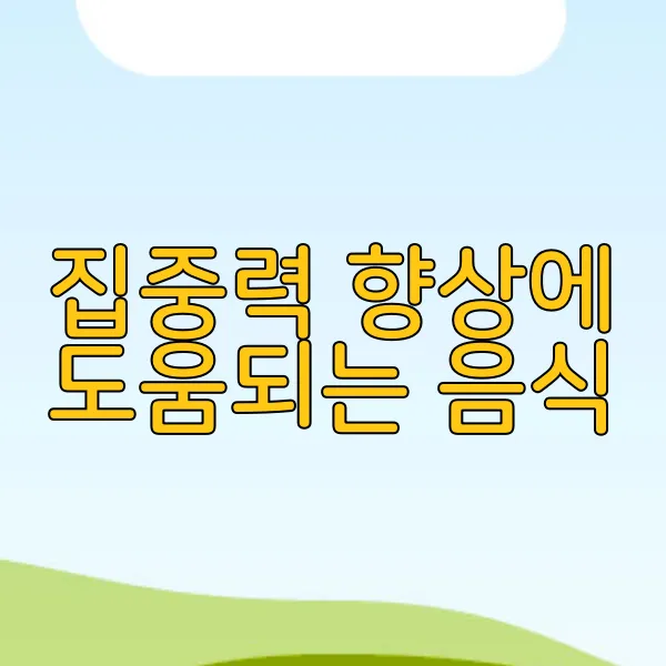 집중력 향상에 도움되는 음식