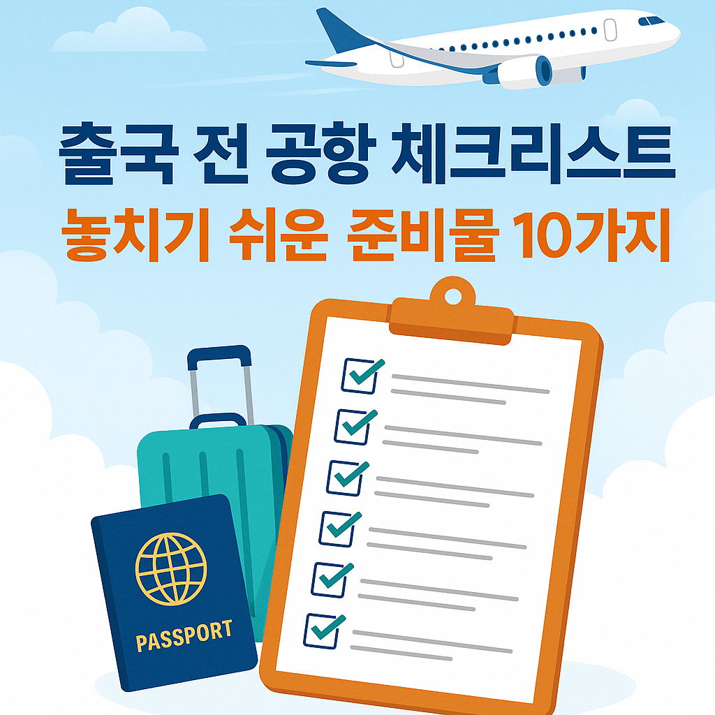 출국 전 공항 체크리스트 – 놓치기 쉬운 준비물 10가지