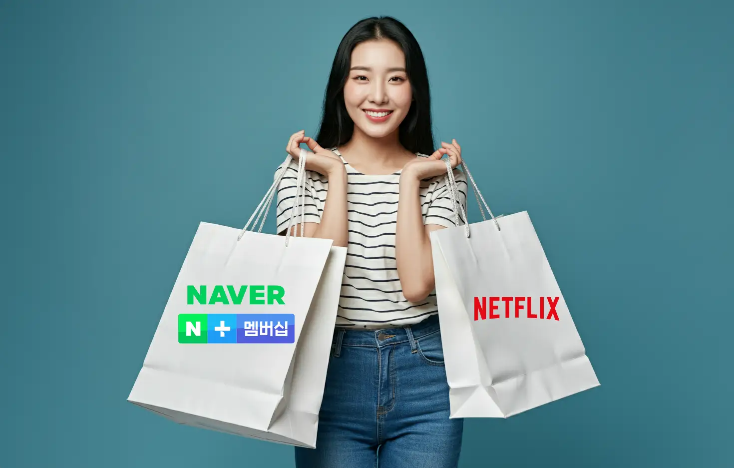 네이버와 넷플릭스를 즐기는 여성