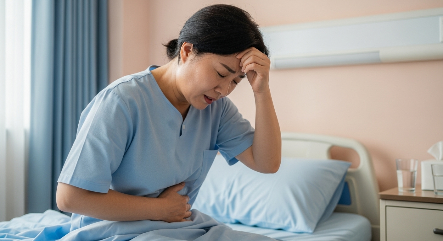 복통, 식은땀, 장염