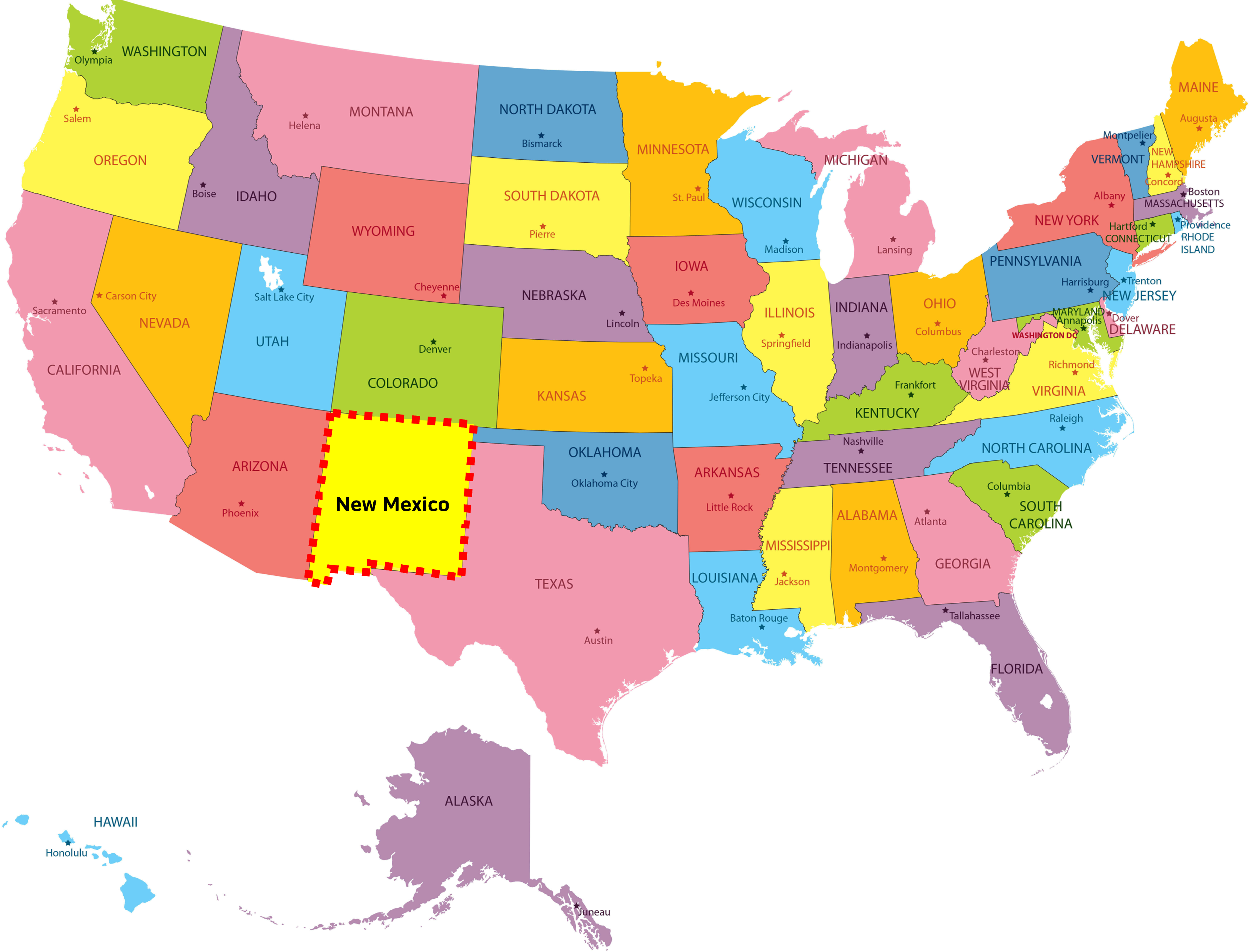 미국내 뉴멕시코주 위치