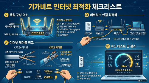 기가 인터넷 속도 제대로 뽑는 법: 공유기 성능&middot;랜선 등급 체크리스트 7가지와 속도 측정 방법 참고 이미지