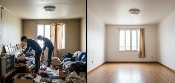 의성 고독사청소 및 정리 후 모습