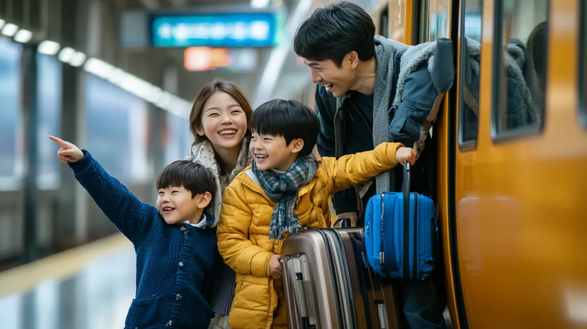 기차플랫폼에서-가방들고-기차타는-한국가족02