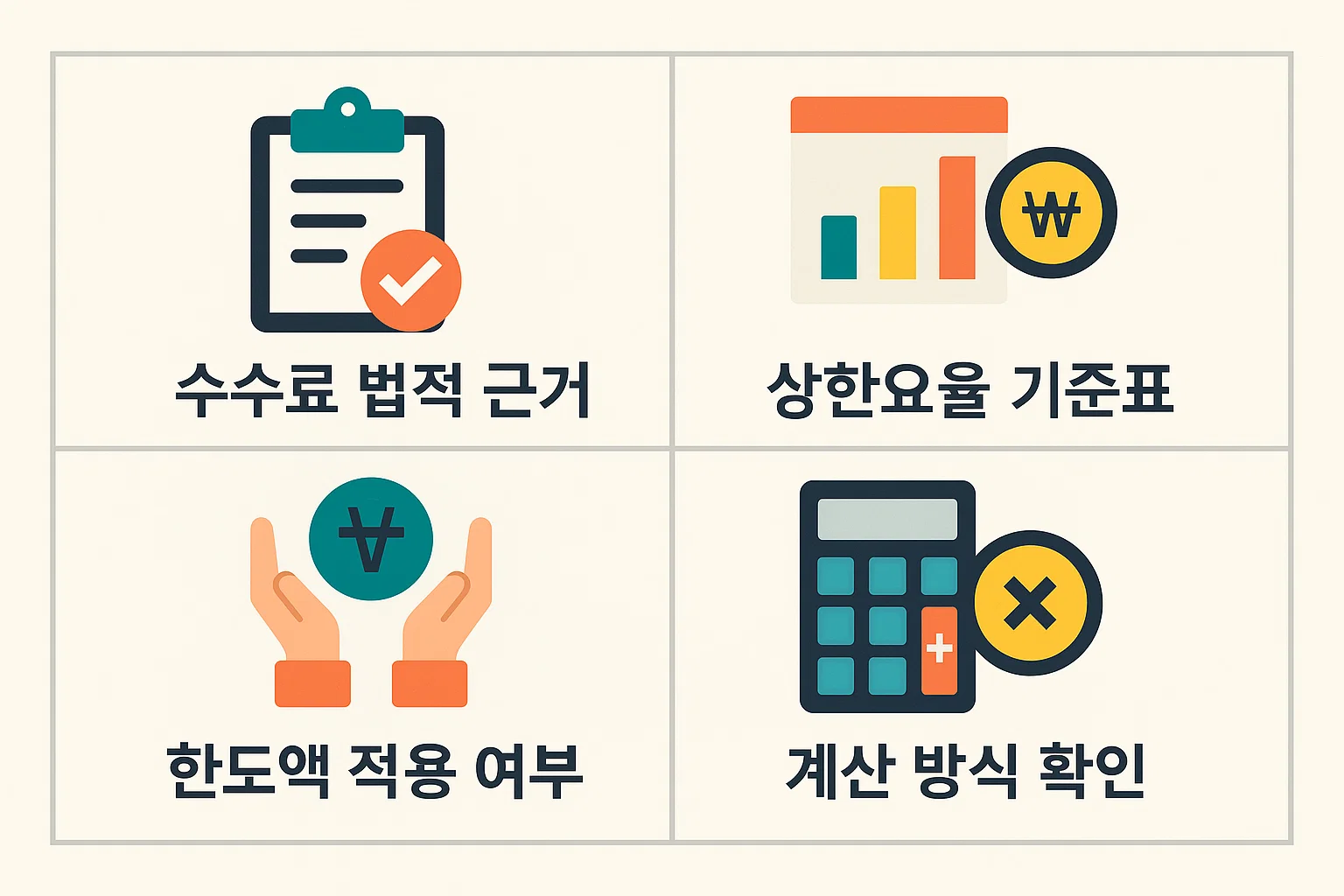 2025년 적용되는 공인중개사 수수료의 법적 규정, 상한요율표 구조, 거래금액 구간별 요율 차이를 시각적으로 정리한 인포그래픽으로 중개보수 계산 시 필수 확인 요소를 설명합니다.