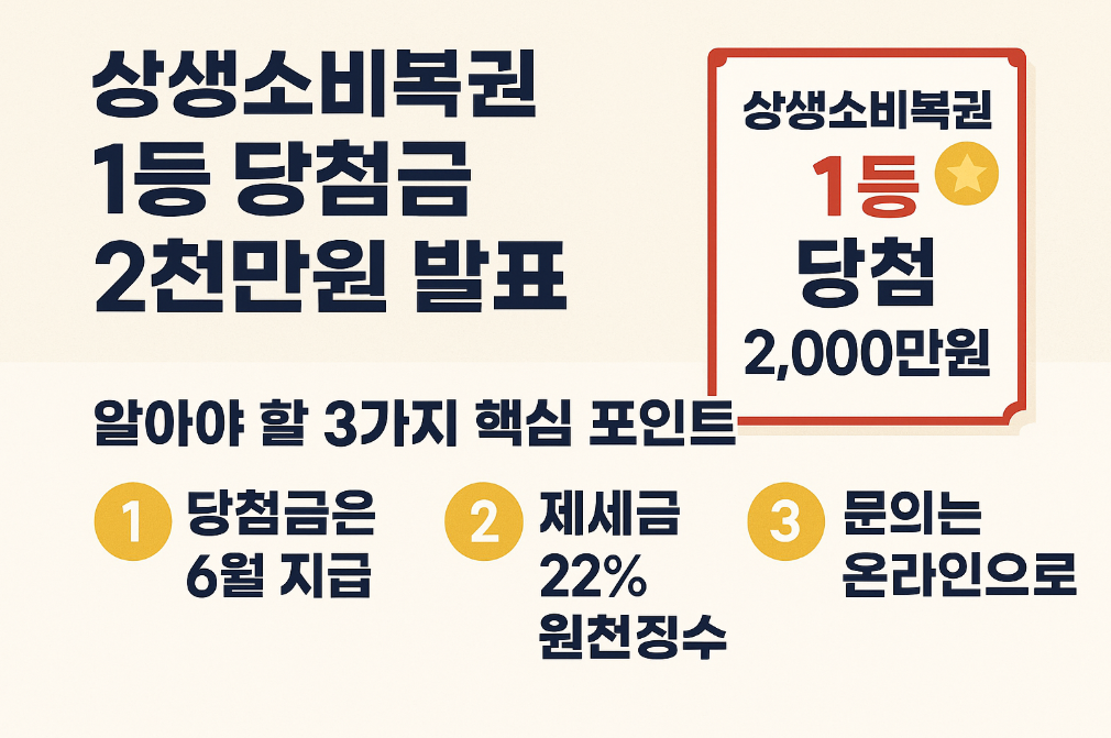 상생소비복권 2천만원 당첨금, 놓치면 안 될 핵심 3가지