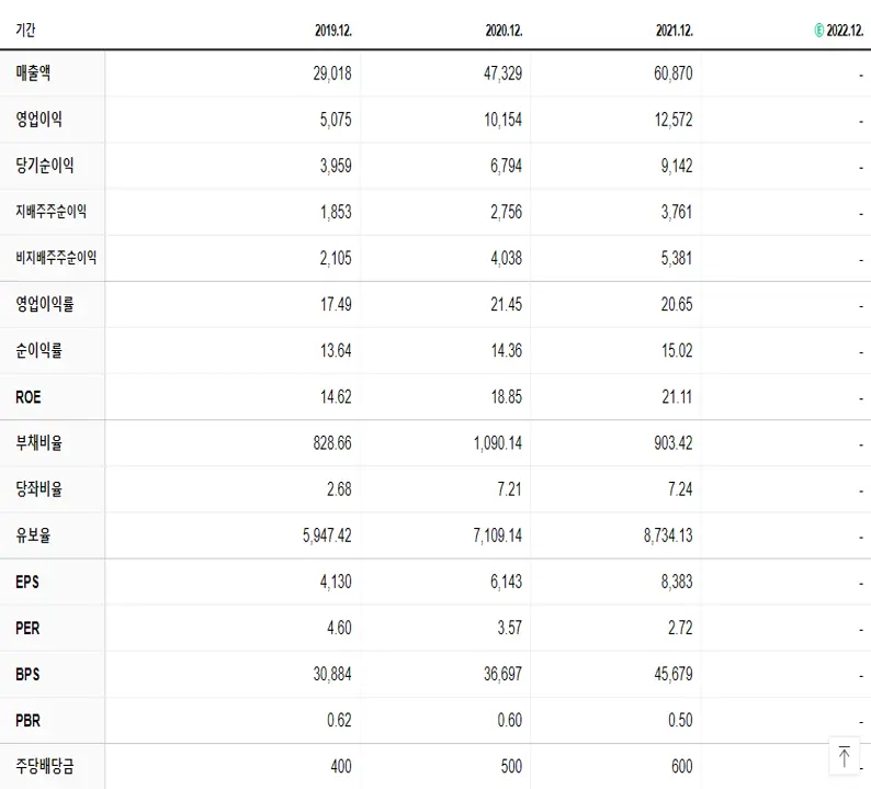 다우기술 재무제표
