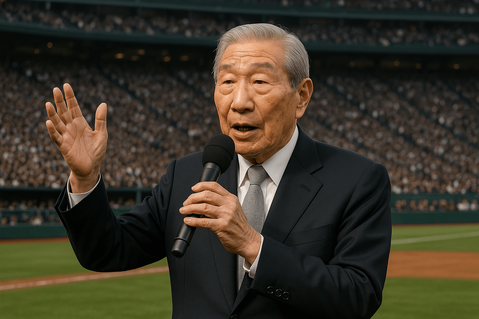  이용일 전 KBO 총재 집무실 그리고 개회식 시구를 나타낸 이미지