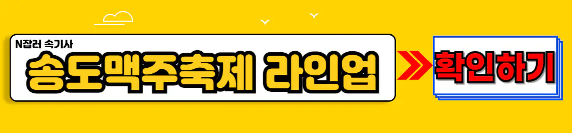송도맥주축제 라인업 확인