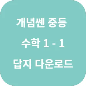 개념쎈 중등 수학 1-1 답지 섬네일