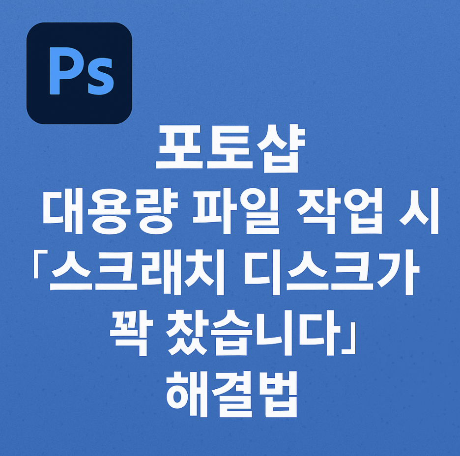 포토샵, 대용량 파일 작업 시 '스크래치 디스크가 꽉 찼습니다' 해결법