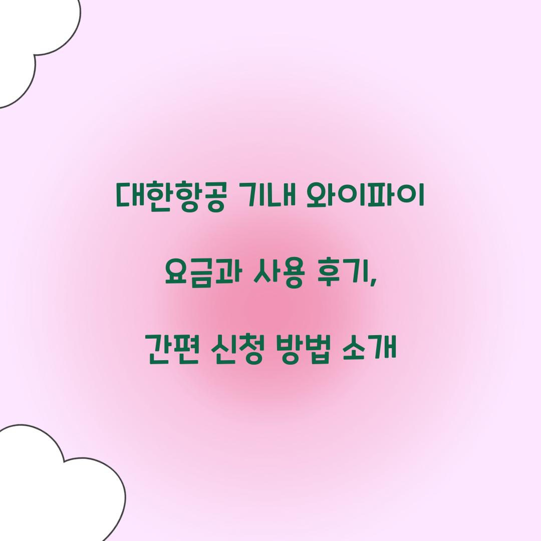 대한항공 기내 와이파이