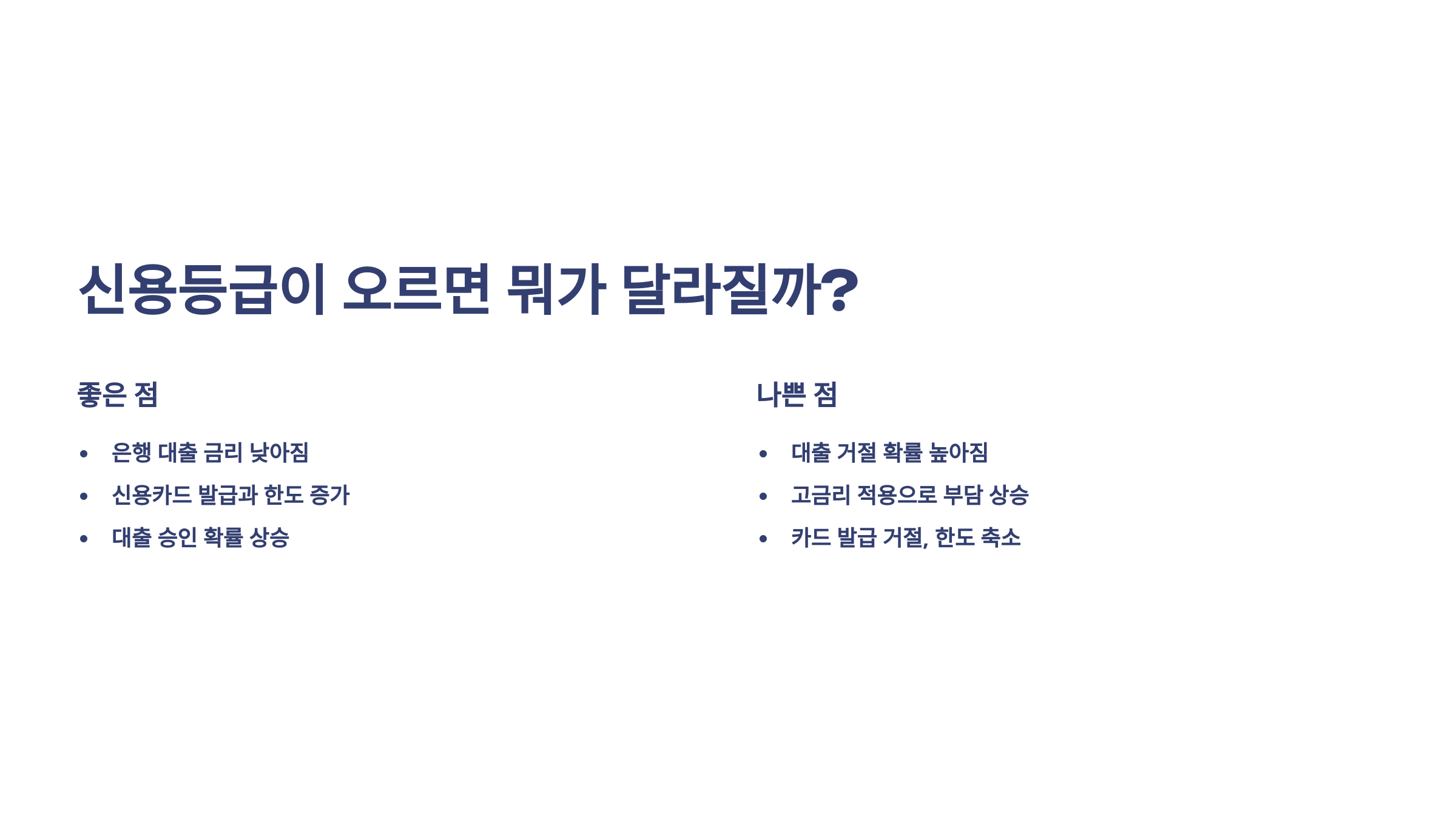 신용등급 오르면 뭐가 달라질까? 좋은점, 나쁜점