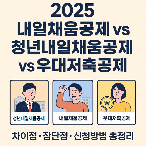 2025 내일채움공제, 청년내일채움공제, 우대저축공제｜차이점·장단점·신청방법 총정리