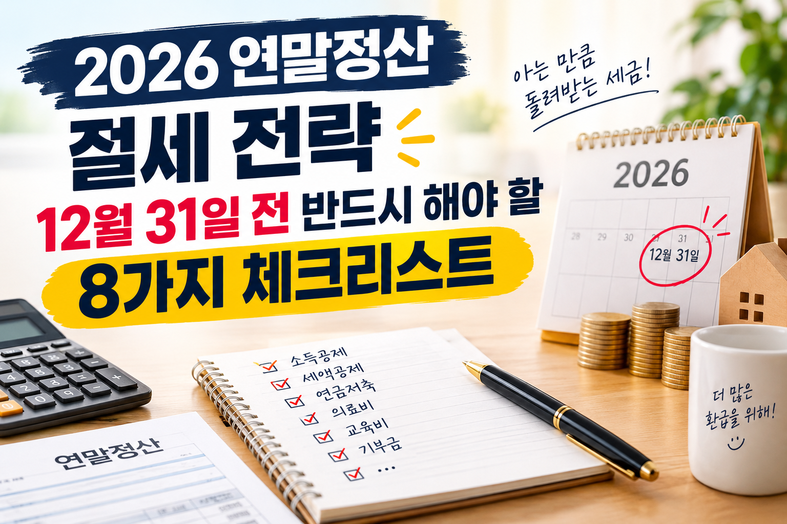 2026 연말정산 절세 전략 8가지 체크리스트