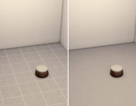 바닥에-둥근-체어-이미지-왼쪽-그리드on-오른쪽-그리드off