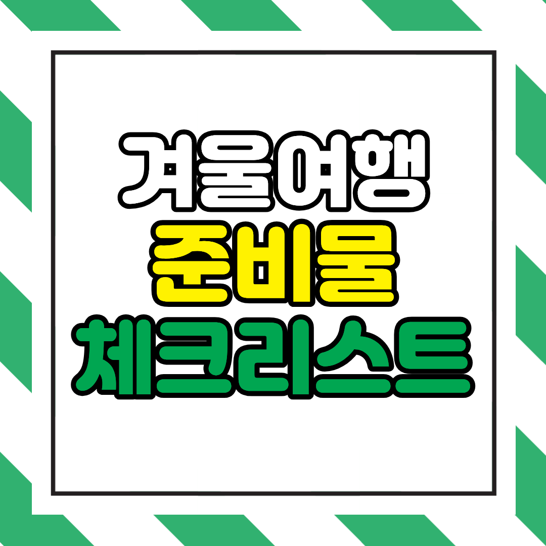 겨울 해외여행 준비물 체크리스트