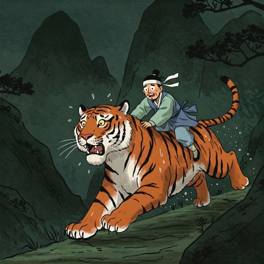 [호랑이와 곶감] 도망가는 호랑이와 소도둑
비올렛의 숲 https://forest-of-violet.co.kr
[이미지 출처: gemini]