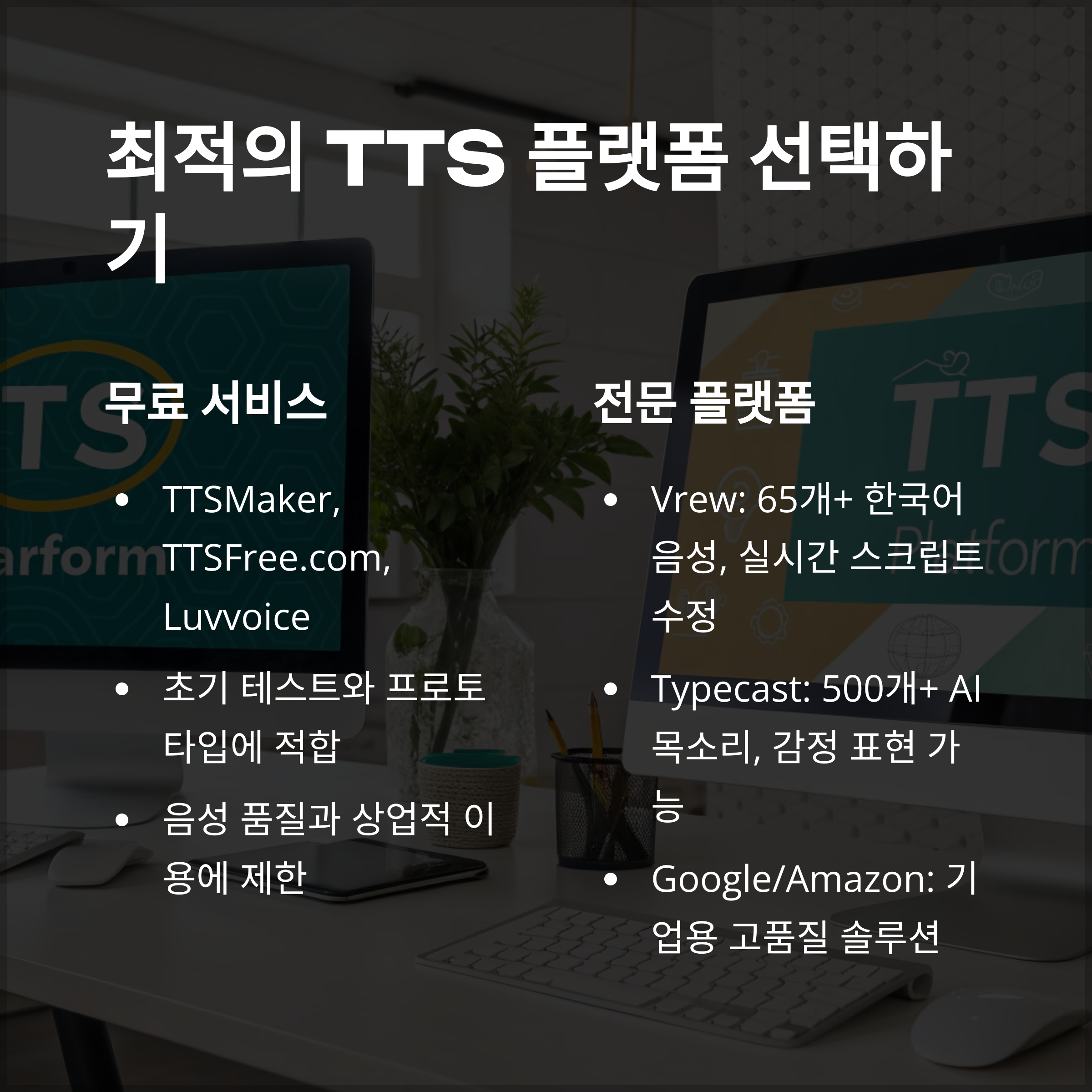 주요 TTS 플랫폼 분석