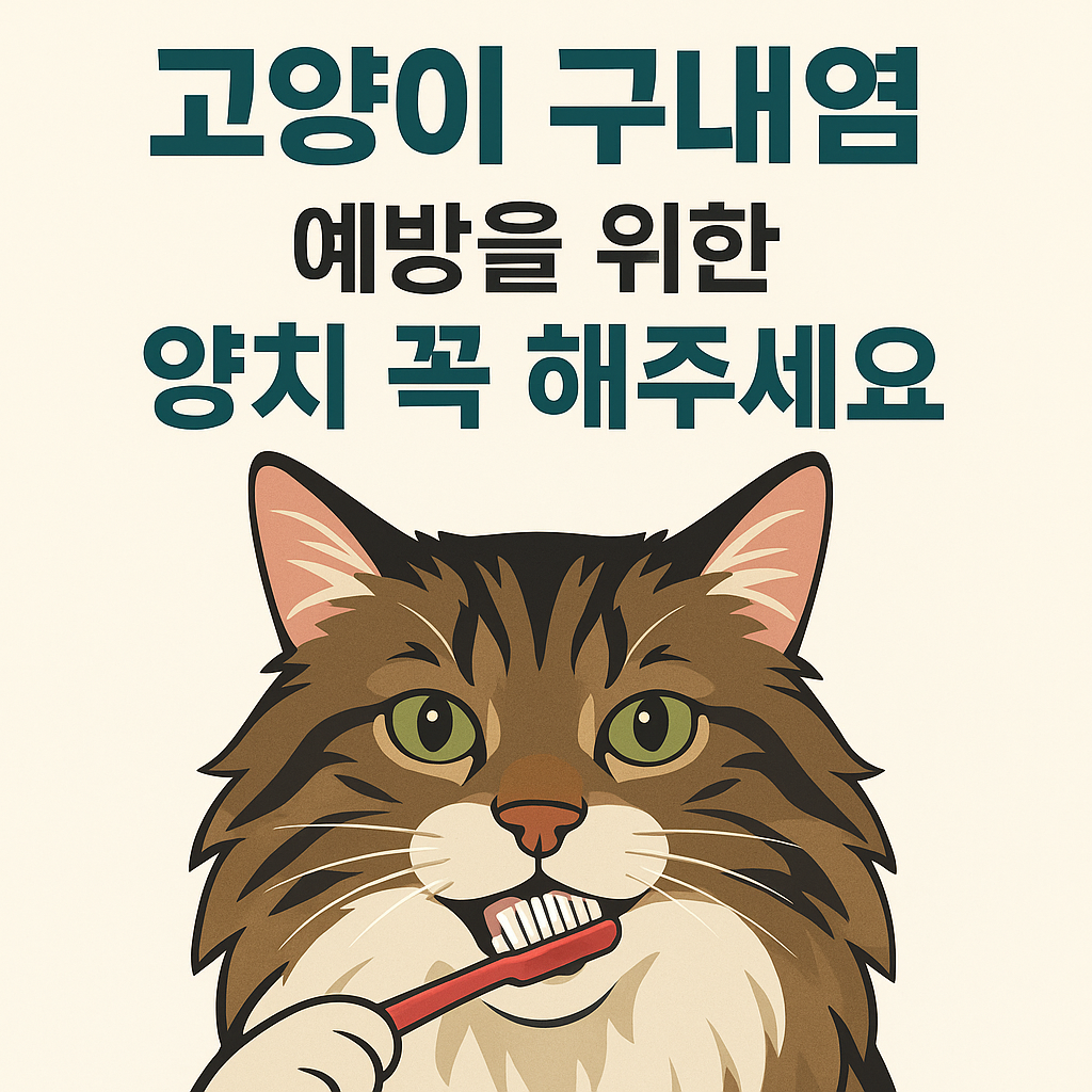 만들어준 고양이 양치 모습