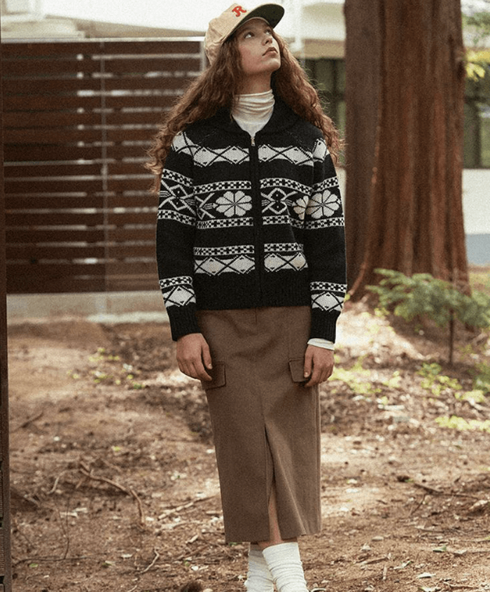 올리브데올리브 집업 가디건